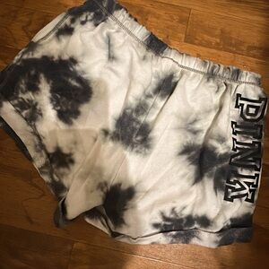 PINK Victoria's Secret Black and White Tie-Dye Shorts